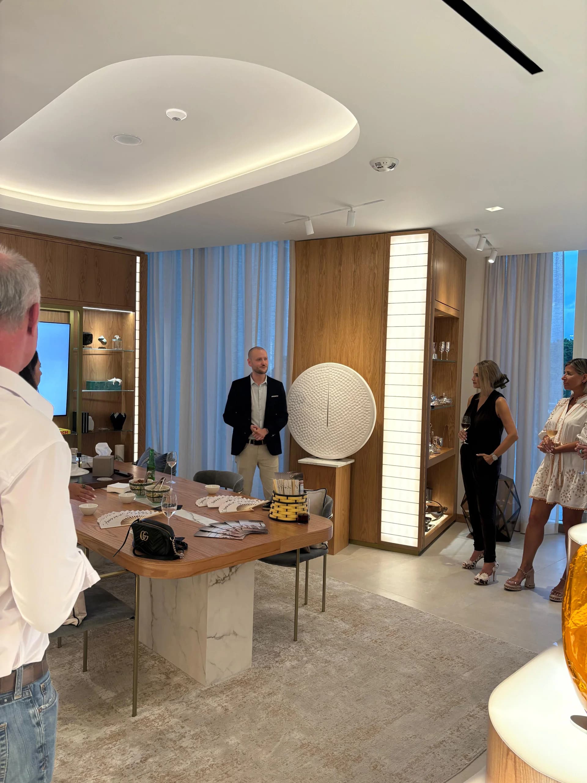 Charlie Walsh, Client Manager, introduces the Fort Lauderdale Showroom to the Global Luxury Group.