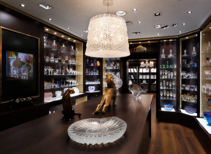 the inside of the crystal room in Glancy Fawcett's showroom