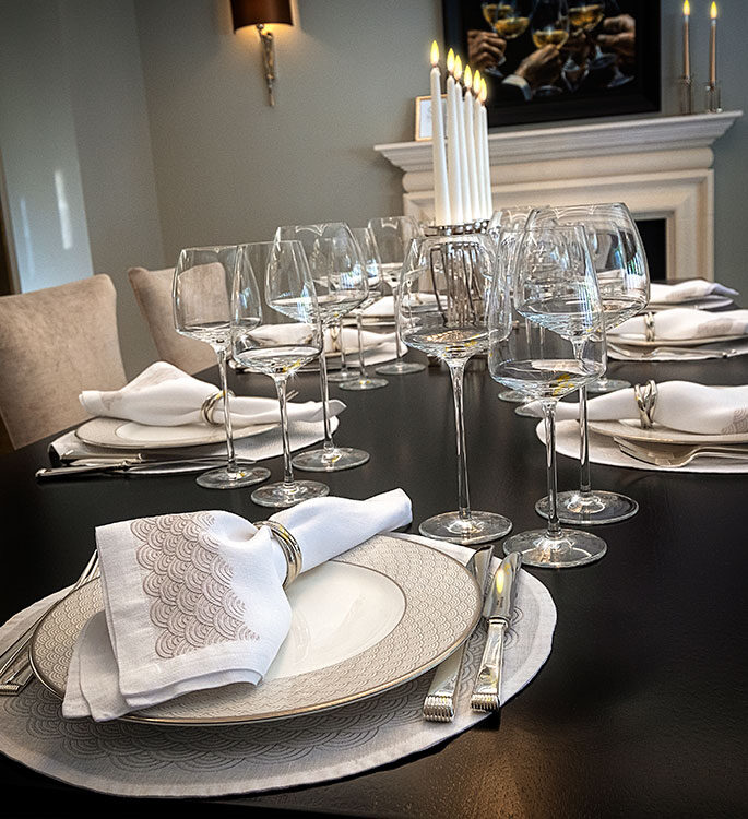 Residential luxury table setting